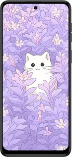 Силиконовый чехол Котик в цветах для Motorola Moto G54 - 6390u-3339 изображение 