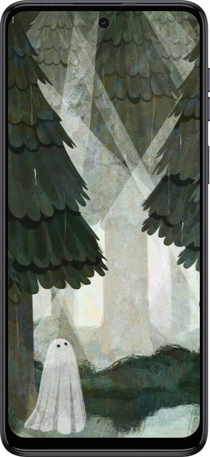Силиконовый чехол С изображением соснового леса и привидения для Motorola Moto G54 - 6420u-3339 изображение 