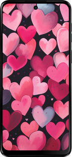 Силиконовый чехол Сердечки 4 для Motorola Moto G55 - 5662u-3843 изображение 