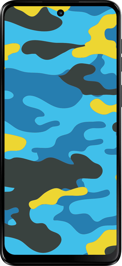 Силіконовий чехол Жовто-блакитний камуфляж для Motorola Moto G55 - 1084u-3843 изображение 