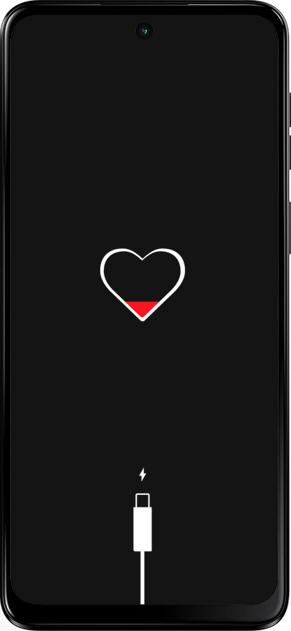 Силіконовий чехол Підзарядка серця для Motorola Moto G55 - 4274u-3843 изображение 