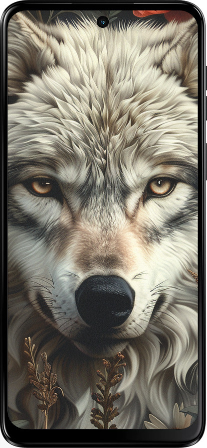 Силиконовый чехол Волчий взгляд для Motorola Moto G55 - 6066u-3843 изображение 