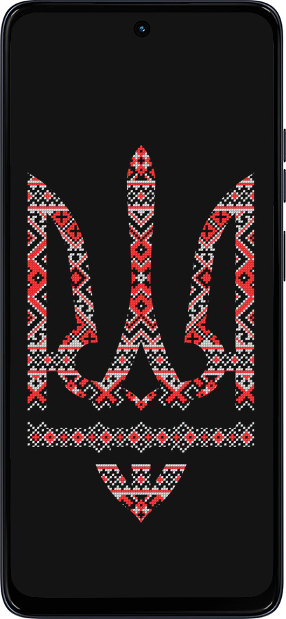 Силиконовый чехол Герб - вышиванка на черном фоне для Motorola Moto G56 - 1196u-4124 изображение 