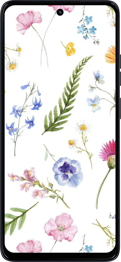 Силіконовий чехол Квітковий фон v2 для Motorola Moto G56 - 5472u-4124 изображение 