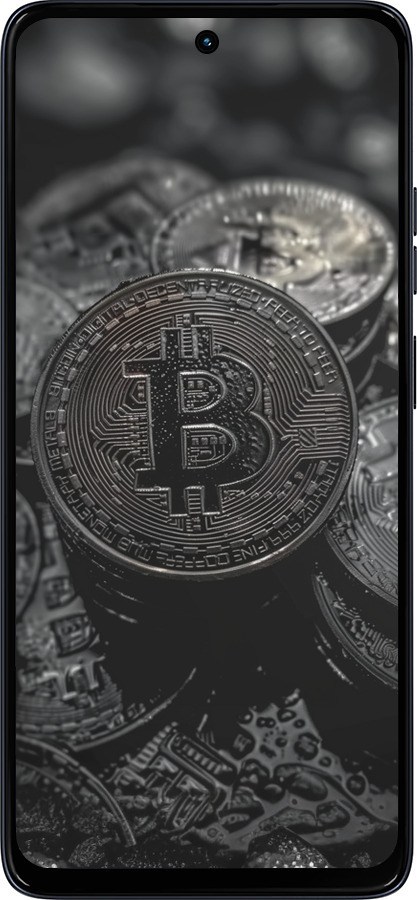 Силиконовый чехол Black Bitcoin для Motorola Moto G56 - 6090u-4124 изображение 