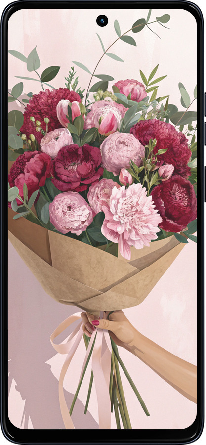 Силиконовый чехол Пионы 1 для Motorola Moto G56 - 6705u-4124 изображение 