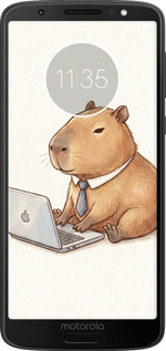 Силиконовый чехол Funny Capybara CEO Working для Motorola Moto G6 Plus - 6777u-976 изображение 