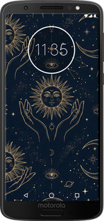 Силиконовый чехол Celestial Harmony: Sun & Moon Gold Mystic Pattern для Motorola Moto G6 Plus - 6778u-976 изображение 