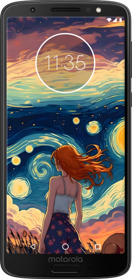 Силиконовый чехол Девушка Арт для Motorola Moto G6 Plus - 6325u-976 изображение 