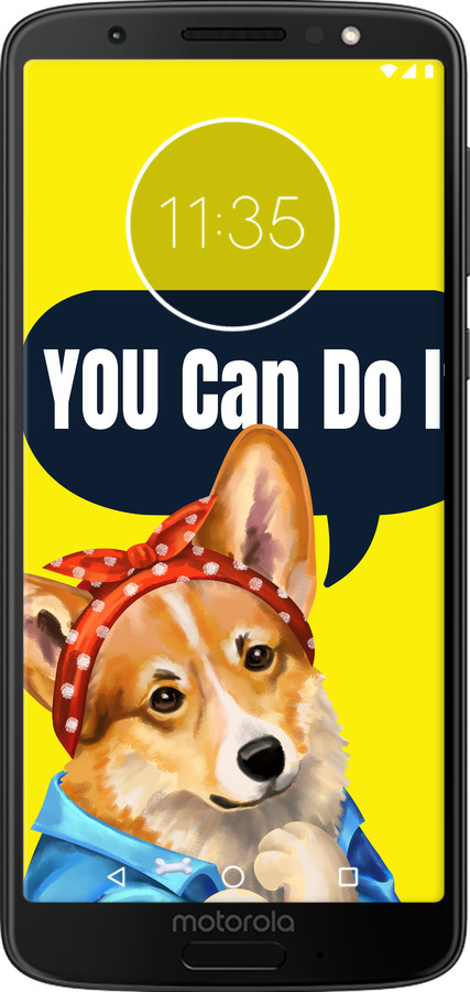 Силиконовый чехол чехол с корги You Can Do It для Motorola Moto G6 - 6184u-982 изображение 