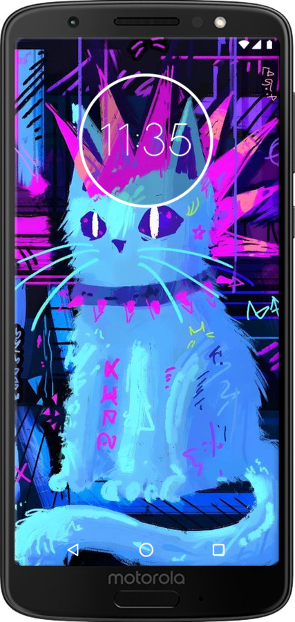 Силиконовый чехол Кот панк для Motorola Moto G6 - 6311u-982 изображение 