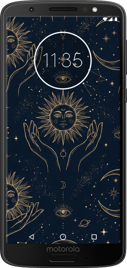Силиконовый чехол Celestial Harmony: Sun & Moon Gold Mystic Pattern для Motorola Moto G6 - 6778u-982 изображение 