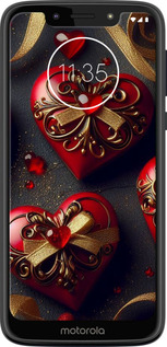 Силиконовый чехол Сердечки v4 для Motorola Moto G7 Play - 5834u-1656 изображение 