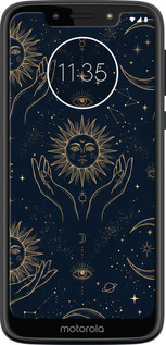 Силиконовый чехол Celestial Harmony: Sun & Moon Gold Mystic Pattern для Motorola Moto G7 Play - 6778u-1656 изображение 