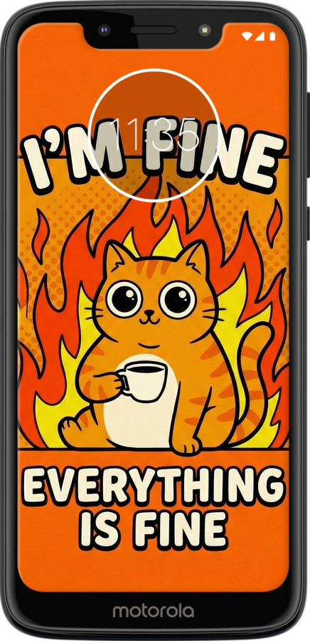 Силиконовый чехол Funny Cat для Motorola Moto G7 Play - 6786u-1656 изображение 