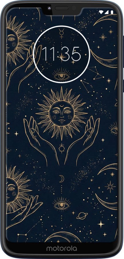 TPU чехол Celestial Harmony: Sun & Moon Gold Mystic Pattern для Motorola Moto G7 Power - 6778b-1657 изображение 