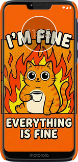 3D пластиковый матовый чехол Funny Cat для Motorola Moto G7 Power - 6786m-1657 изображение 