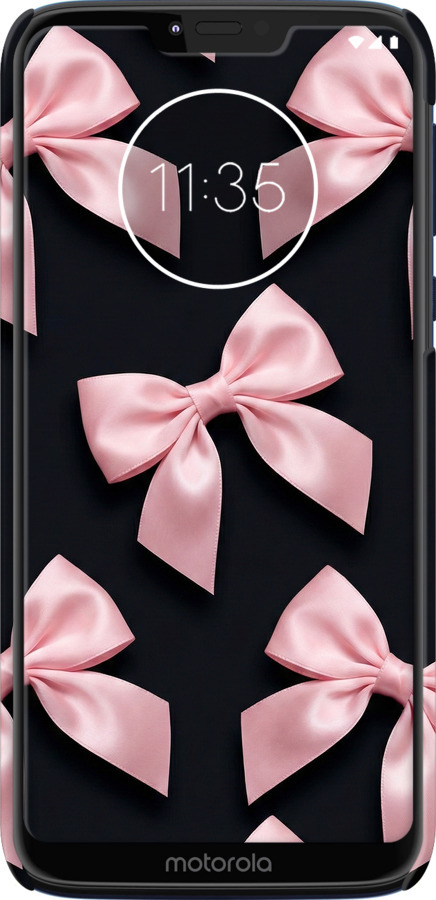 3D пластиковый матовый чехол Coquette Ribbons Dark Coquette для Motorola Moto G7 Power - 6767m-1657 изображение 