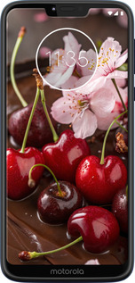 Силиконовый чехол Вишня в шоколаде для Motorola Moto G7 Power - 6698u-1657 изображение 