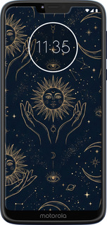 Силиконовый чехол Celestial Harmony: Sun & Moon Gold Mystic Pattern для Motorola Moto G7 Power - 6778u-1657 изображение 