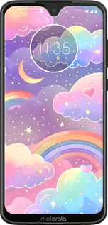Силиконовый чехол Облака и радуга для Motorola Moto G7 - 6312u-1614 изображение 