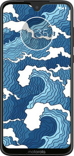 Силиконовый чехол Абстрактный рисунок морских волн для Motorola Moto G7 - 6538u-1614 изображение 