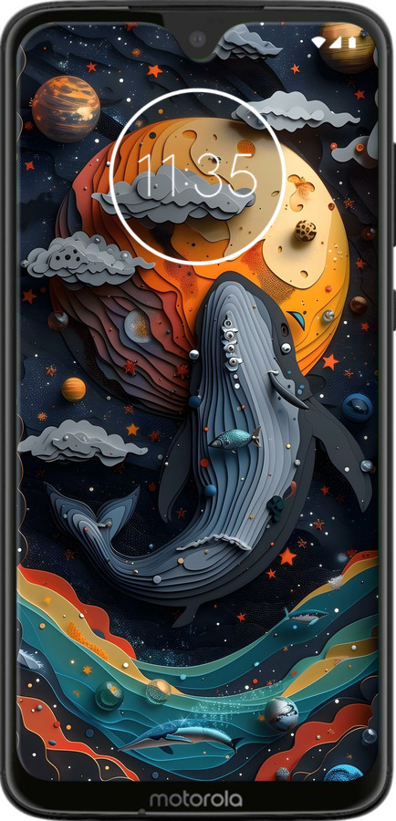 Силиконовый чехол Кит в космосе для Motorola Moto G7 - 6328u-1614 изображение 