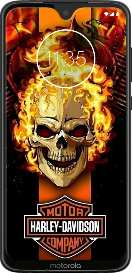 Силиконовый чехол Харлей девидсон для Motorola Moto G7 - 6370u-1614 изображение 