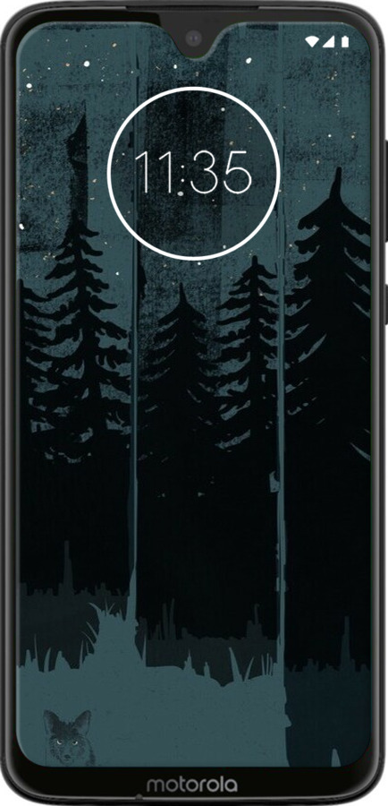 Силіконовий чехол Лисиця та нічний ліс для Motorola Moto G7 - 6481u-1614 изображение 