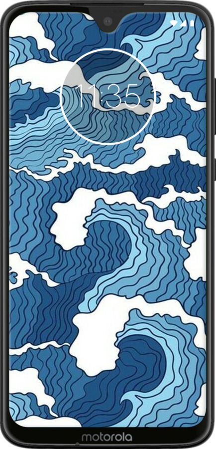 Силиконовый чехол Абстрактный рисунок морских волн для Motorola Moto G7 - 6538u-1614 изображение 