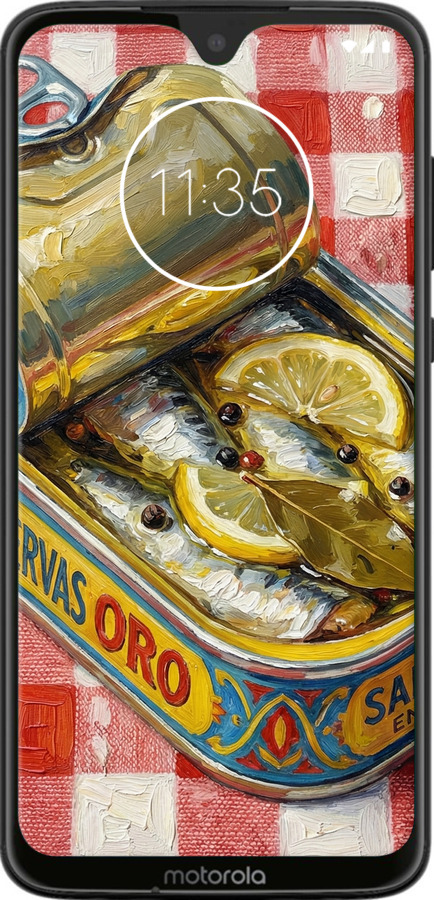 Силиконовый чехол Vintage Sardine Tin Phone для Motorola Moto G7 - 6772u-1614 изображение 