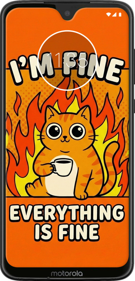 Силиконовый чехол Funny Cat для Motorola Moto G7 - 6786u-1614 изображение 