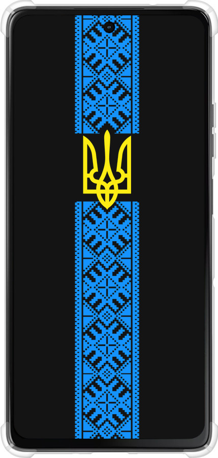 Силикон с усиленными углами чехол Тризуб в вышиванке для Motorola Moto G75 5G - 1158sp-3890 изображение 