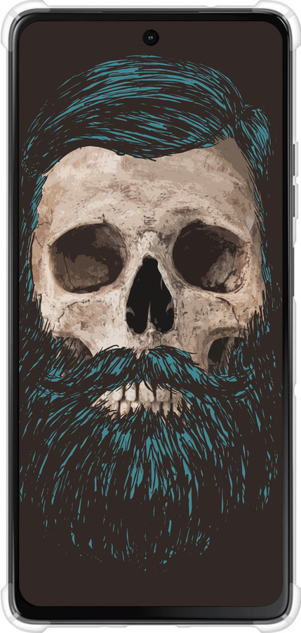 Силикон с усиленными углами чехол Череп с бородой для Motorola Moto G75 5G - 4102sp-3890 изображение 