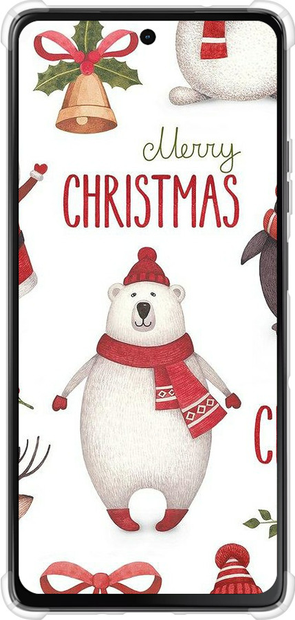 Силіконовий протиударний с посиленими кутами чехол Merry Christmas для Motorola Moto G75 5G - 4106sp-3890 изображение 