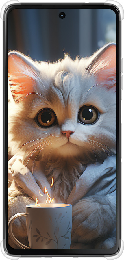 Силіконовий протиударний с посиленими кутами чехол Білий кіт для Motorola Moto G75 5G - 5646sp-3890 изображение 