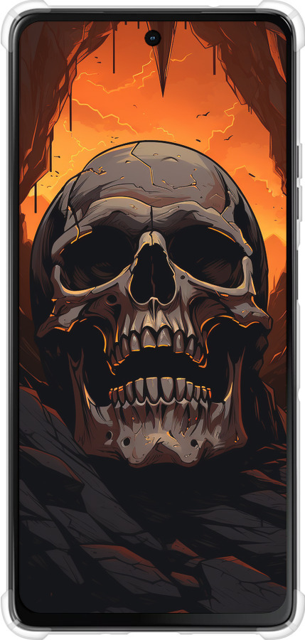 Силикон с усиленными углами чехол Череп в пещере для Motorola Moto G75 5G - 5959sp-3890 изображение 