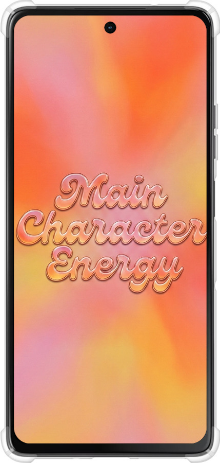 Силикон с усиленными углами чехол Aura Gradient Main Character Energy Aesthetic Y2K для Motorola Moto G75 5G - 6783sp-3890 изображение 