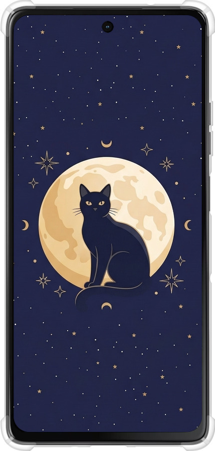Силикон с усиленными углами чехол Cute Cat Celestial/Witchy для Motorola Moto G75 5G - 6787sp-3890 изображение 