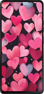 Силиконовый чехол Сердечки 4 для Motorola Moto G75 5G - 5662u-3890 изображение 