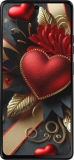 Силиконовый чехол Сердечки v2 для Motorola Moto G75 5G - 5832u-3890 изображение 