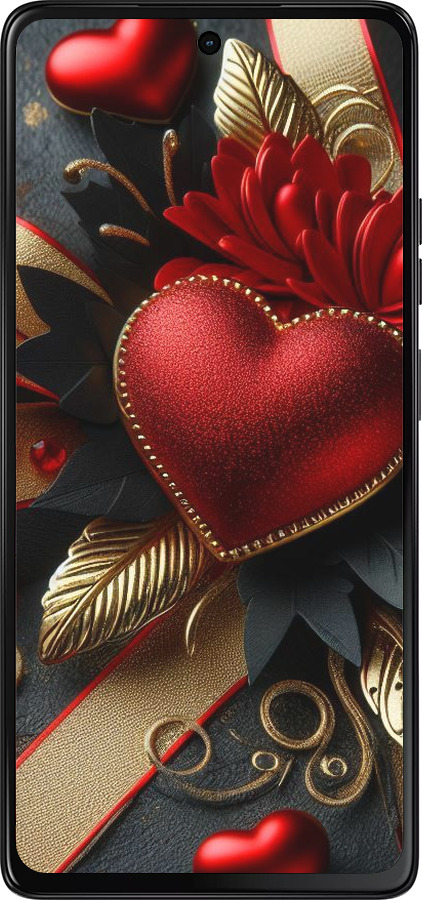 Силиконовый чехол Сердечки v2 для Motorola Moto G75 5G - 5832u-3890 изображение 