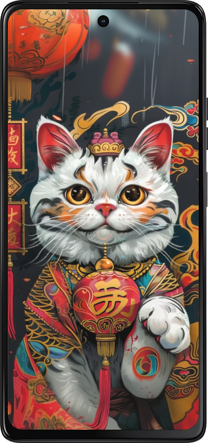 Силиконовый чехол China Cat v2 для Motorola Moto G75 5G - 6135u-3890 изображение 