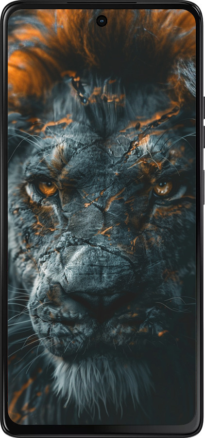 Силиконовый чехол Пламенный лев для Motorola Moto G75 5G - 6153u-3890 изображение 