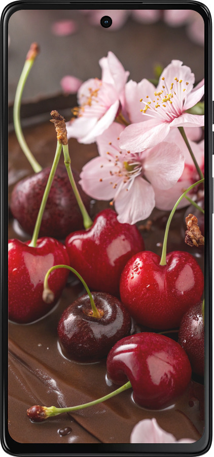 Силіконовий чехол Вишня у шоколаді для Motorola Moto G75 5G - 6698u-3890 изображение 