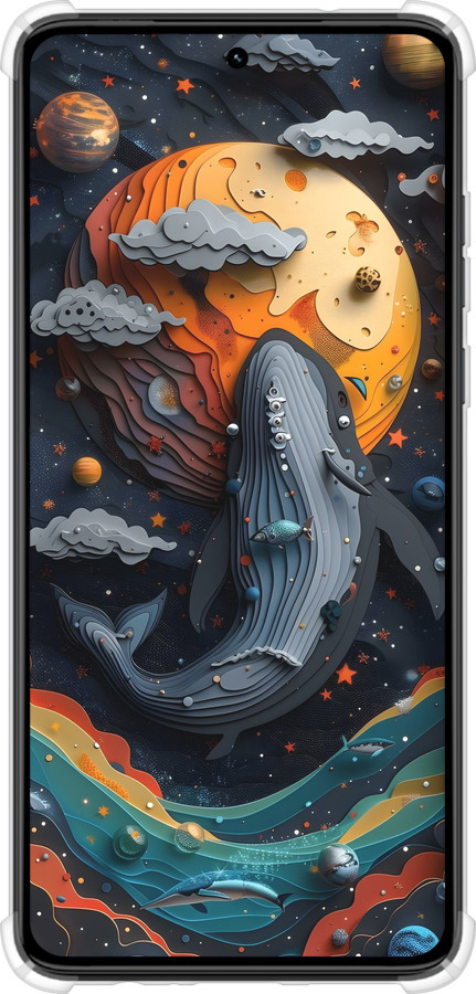 Силіконовий протиударний с посиленими кутами чехол Кит у космосі для Motorola Moto G84 - 6328sp-3344 изображение 
