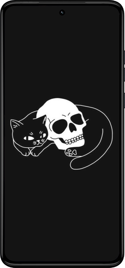 Силиконовый чехол С изображением кота и черепа для Motorola Moto G84 - 6491u-3344 изображение 