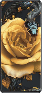 TPU чехол Black snake and golden rose для Motorola Moto G85 5G - 6068b-3780 изображение 