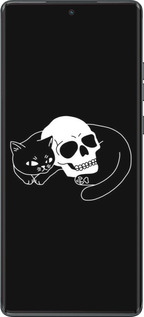 TPU чехол С изображением кота и черепа для Motorola Moto G85 5G - 6491b-3780 изображение 