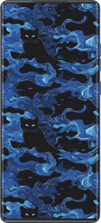 TPU чехол Абстрактный узор черных котов на синем фоне для Motorola Moto G85 5G - 6525b-3780 изображение 